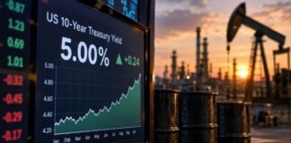 Rising Oil Prices Drive US 10-Year Treasury Yield to 5% Amid Inflation Concerns